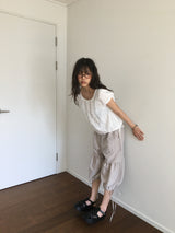 Shirring harem pants 
