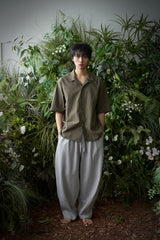 STRIPE L-C TAILORED 1/2 SHIRT (Khaki)