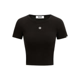 ミニムガンエンブロイデリータイトtシャツ