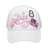 baby girl 8 cap white