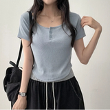 デーモスパンボタンショートスリーブTシャツ