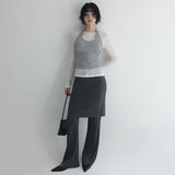 [Rikella] Banding Midi Skirt Layered Bootcut Pants -3color
