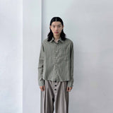 Washed Plaid Long Sleeve Shirt