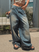 ミックスドロープバルーンワイドデニムパンツ