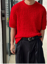 [Unisex] サマーブークレハーフニット(4color)
