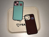 mint square patch epoxy phone case
