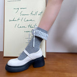 French Polka Dot Bubble Frill Ribbon Socks