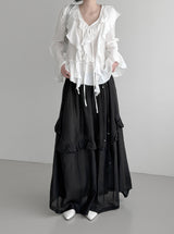 Plumel Ruffle V-Neck Blouse