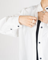A Drop High neck Shirt - White