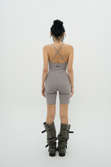 X-BACK ROMPER _ STONE GREY