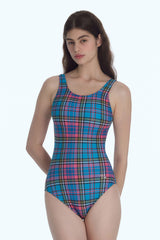 [Preppy Check_blue] U-back One Piece Swimsuit