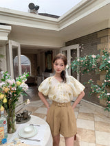 Chai Tea Latte Short Linen Slacks