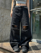 [Planned Product] Arty Damage Washing Wide Denim Pants