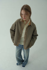 WOOL BLENDING ZIP-UP JACKET_BEIGE