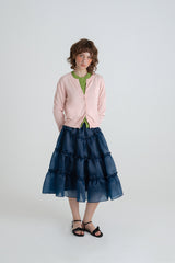 Slim round cardigan_pink