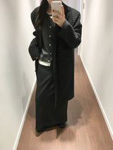ファインウールチェックロングコート (2color)