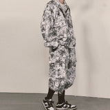 tiedye capri cargo shorts_white