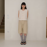 Cream Tweed Button Vest