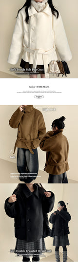 Pony Thick Belt Double High Neck Coat