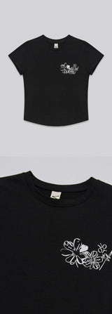 ミニローズグラフィックTシャツ_Black