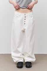 Button-fly Curved Pants