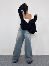 [UNISEX] ベーシックなオーバーサイズルーズビッグフードジップアップ - 2 COLOR