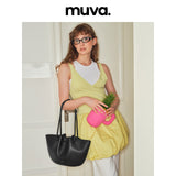 muva.レディース ラージキャパシティ トートバッグ レザー ハンドバッグ