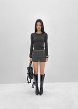 [MADE] Fluffy Layered Ribbed Long Sleeve Top (Set Available)
