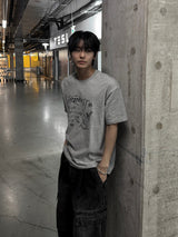 ヴィンテージドラムパンクショートスリーブTシャツ