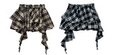 Bohemian uncut frill banding tartan check mini skirt (2 colors)