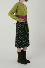 Dot frill skirt_black