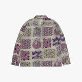 ethnic paisley open collar shirt_purple