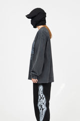 ロードインブラックウォッシュド長袖Tシャツ