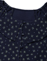 ラッフルフラワーブラウス(NAVY)