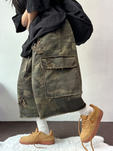 ダメージヴィンテージミリタリー バミューダパンツ🖤🩶💚🤎20L0R