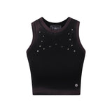 【24SS LSD COLLECTION】レディース ブリーチウォッシングスタッドタンクトップ_ブラック