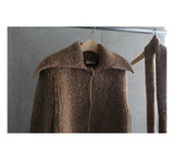 Earl grey alpaca cardigan (muffler set)