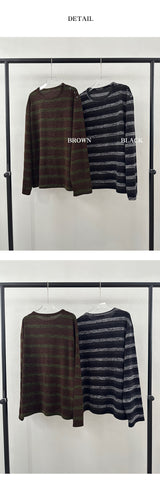 [F/W] Tartan stripe button knit sleeves(2color)