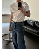 [Unisex] Stud wide denim pants