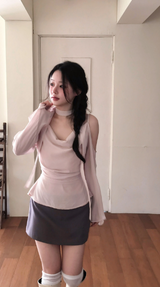 romang drape cut off-shoulder bl tie set