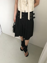 バックルプリーツミディスカート