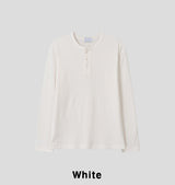 デリマッスルフィットヘンリーネック長袖Tシャツ