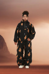 3D BEARRABBIT HOODED ANORAK JACKET BLACK