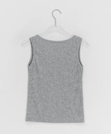 Toara Ribbed Diagonal Cut V-neck Sleeveless