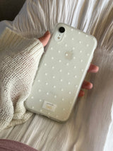 dot phonecase 반투명 도트 땡땡이 케이스 white