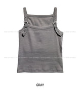 Point buckle ribbed sleeveless