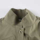 Ami khaki pocket stand long-sleeved shirt