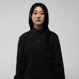 レギュラーコットンチェックシャツ(BLACK)