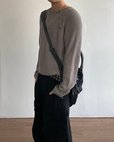 Beat Henley-Neck Crop Knit