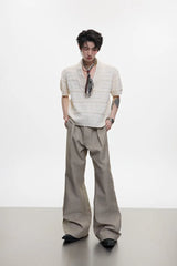 Embroidered Flare Dress Trousers